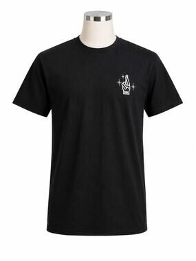 Loser Machine Good Luck Fingers Men's Black Graphic T-Shirt - NWT - Size M